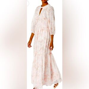 NWT CALVIN KLEIN Women’s 3/4 Sleeve Blush Floral Maxi Dress. (Formal) Size: (14)